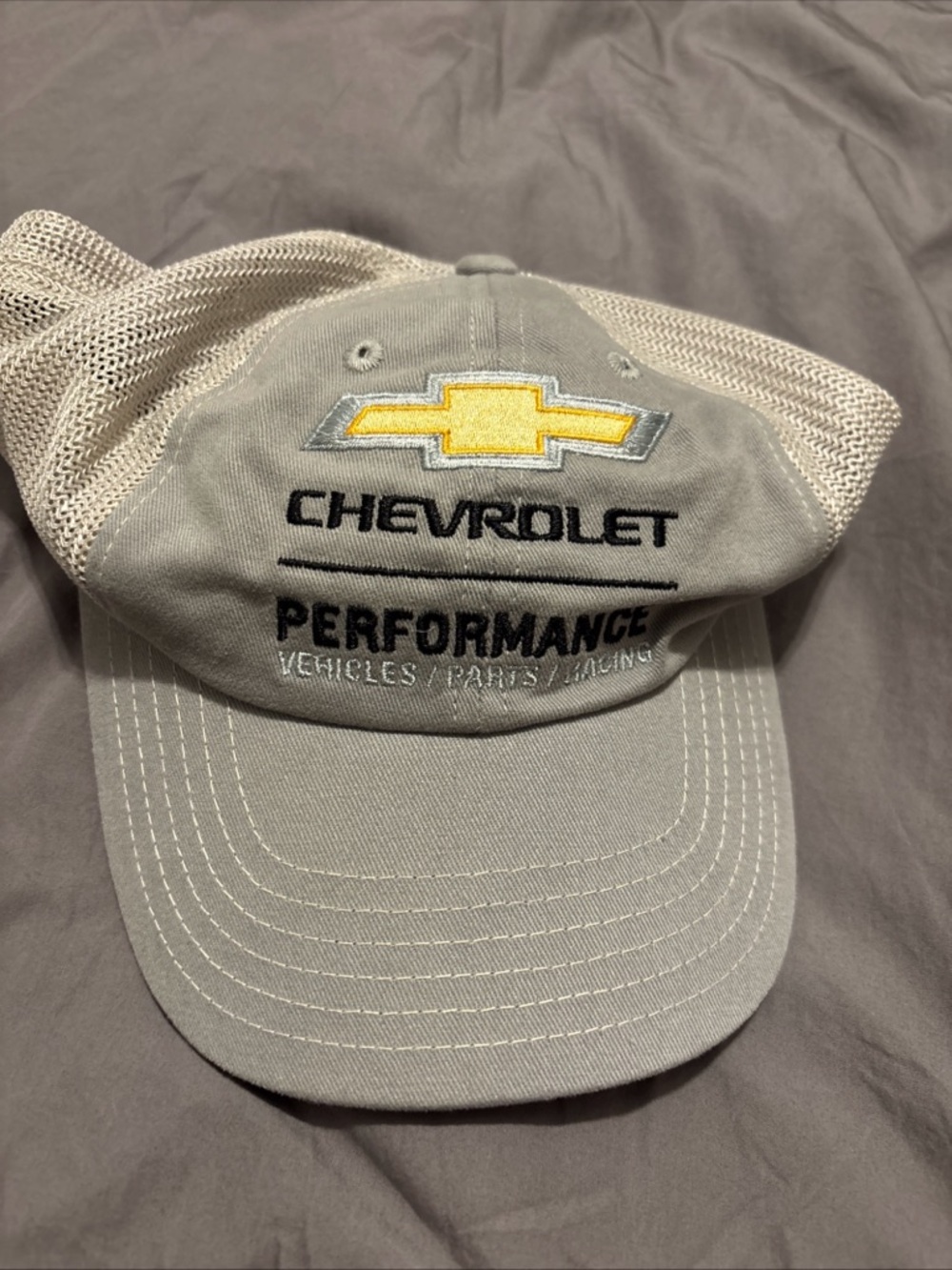 Chevrolet Performance Trucker Hat - Light Gray with Yellow Logo